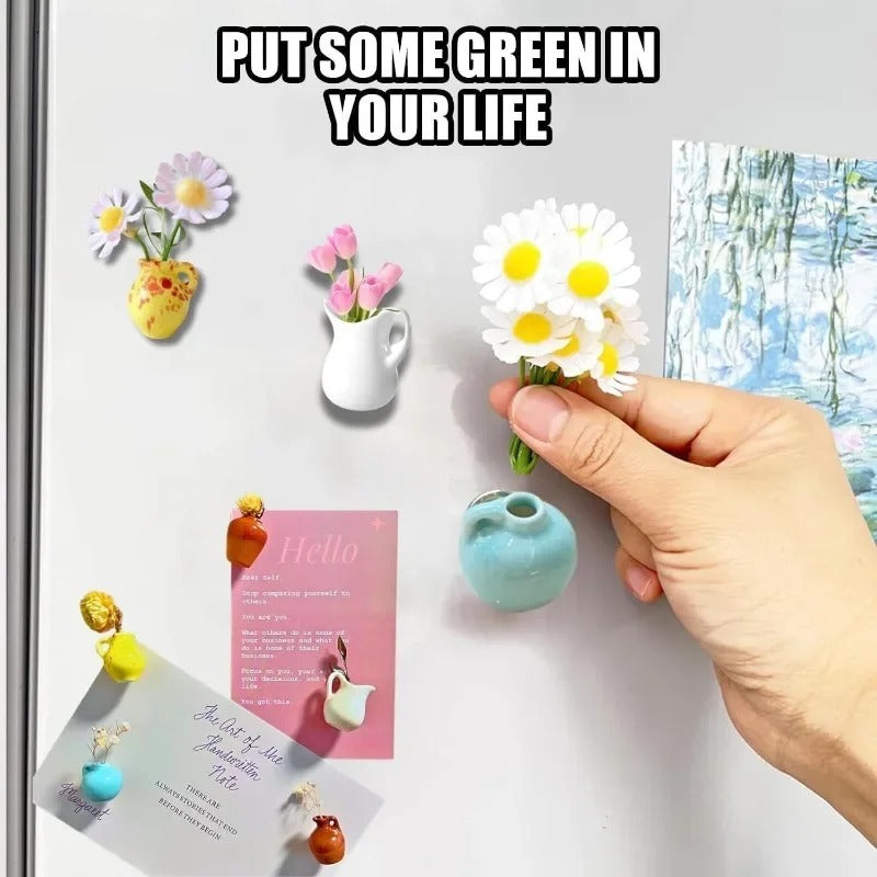 BloomDots Mini Fridge Vase Magnets (Set of 5)